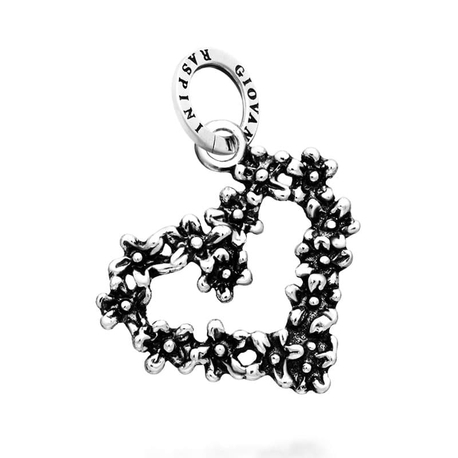 Giovanni Raspini zilveren bedel hart met margrietjes