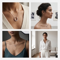 Georg Jensen zilveren Offspring Small hanger diamantjes 20001960