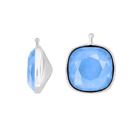 Heide Heinzendorff zilveren aanhangers vierkant blauw