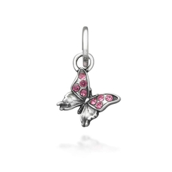 Giovanni Raspini zilveren bedel vlinder roze zirkonia
