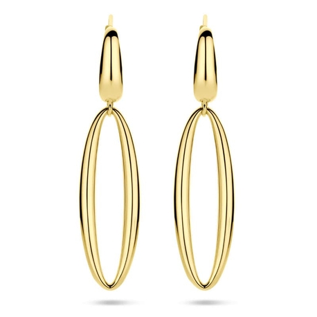 14krt gouden oorhangers ovaal