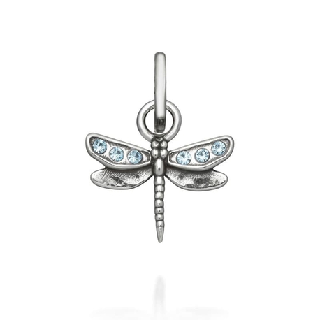 Giovanni Raspini zilveren mini bedel libelle sky blue