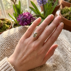 14krt gouden ring met groen amethist