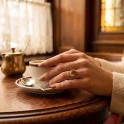 Vintage 14krt gouden ring Wiener rose 4 gr.