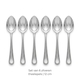 Vintage 6 zilveren theelepels met parelrand Gbroeders Huisman Schoonhoven 1973