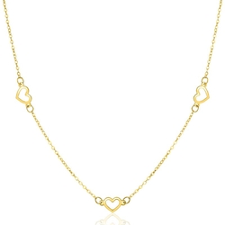ZINZI Gold 14k gouden ketting hartjes ZGC504