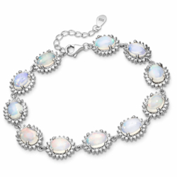 Zilveren opaalarmband Ethiopisch opaal met zirkonia