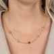 ZINZI verguld zilveren collier klavers bruine kleurstenen ZIC2772