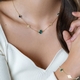 ZINZI verguld zilveren collier klavers blauw groen gelukscollier zic2583