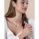 ZINZI verguld zilveren collier klavers blauw groen gelukscollier zic2583