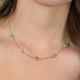ZINZI verguld zilveren collier klavers mintgroen bkauw zic2763