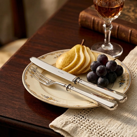 6 fruitcouverts met zilveren heften Haags lofje De zilverfabriek 