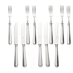 6 fruitcouverts met zilveren heften Haags lofje De zilverfabriek 