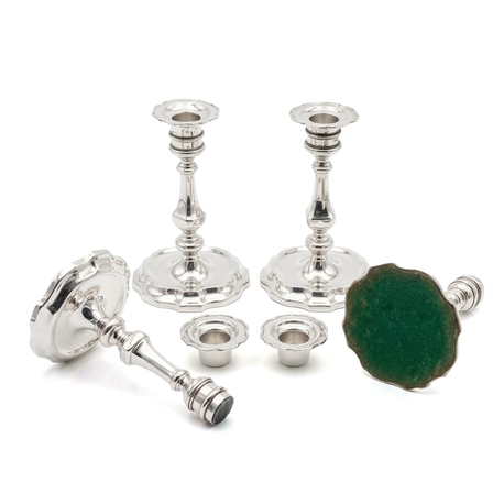 4 zilveren kandelaars van kempen anno 1901