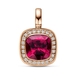 14 krt rosé gouden hanger met rhodoliet en briljant