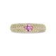 14 krt gouden ring roze saffier en diamant 0.65ct si