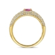 14 krt gouden ring roze saffier en diamant 0.65ct si
