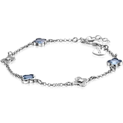 Zinzi zilveren armband blauwe klavers ZIA2582