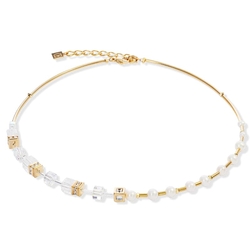 COEUR DE LION collier 1122-10-1416 Geo cubes met zoetwaterparels