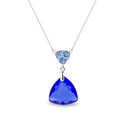 Spark zilveren collier Trigone sapphire