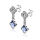 ZINZI zilveren oorbellen klavers blauw ZIO2582