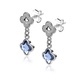 ZINZI zilveren oorbellen klavers blauw ZIO2582