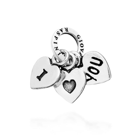 Giovanni Raspini zilveren bedel I Love You