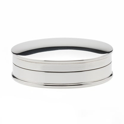 Ovaal zilveren doosje glad 3x2 cm