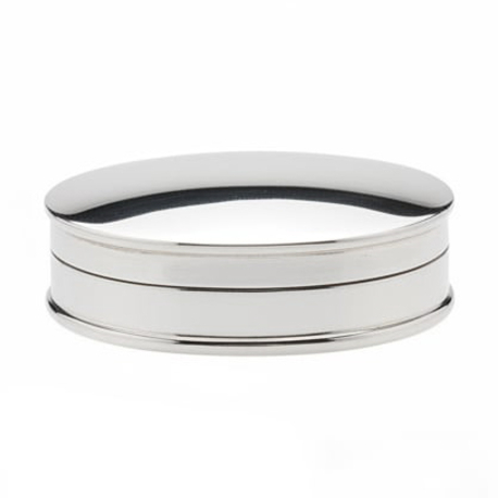 Ovaal zilveren doosje glad 3x2 cm