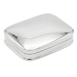 Rechthoek zilveren doosje glad 5,5 x 3 ,5cm