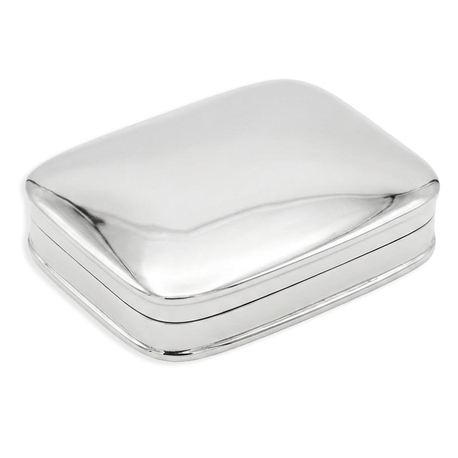 Rechthoek zilveren doosje glad 5,5 x 3 ,5cm