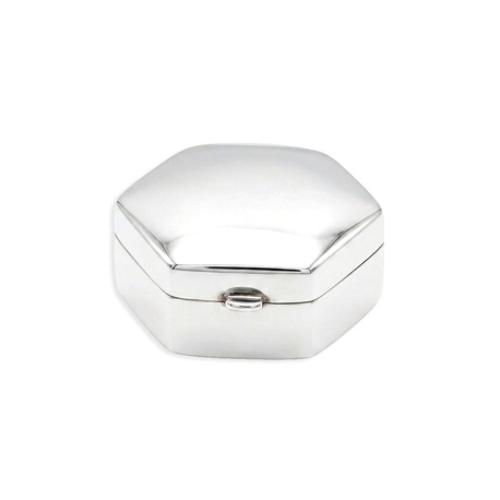 6 kant klein zilveren doosje 2,3 x 2 ,3 cm