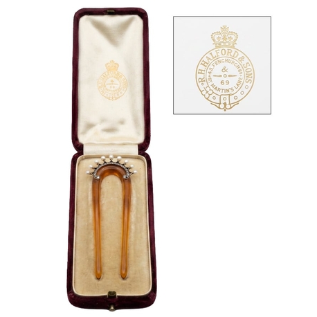 Haarkam diamant parels 1890