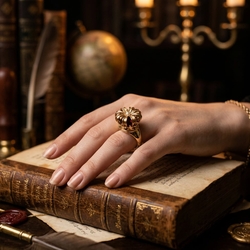 Vintage 18 karaat gouden Bonebakker Regalia ring 7 van de 10