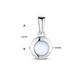 14krt witgouden hanger met blauw chalcedoon
