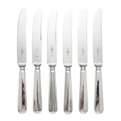 6 zilveren  dinermessen Haags lofje zilver Van Kempen & Begeer