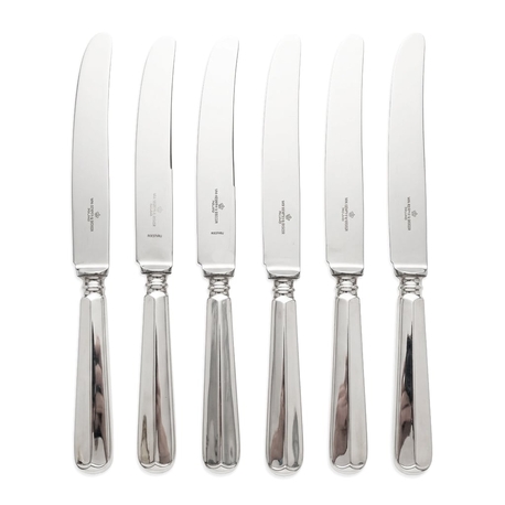 6 zilveren  dinermessen Haags lofje zilver Van Kempen & Begeer