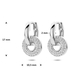 Zilveren creolen met ronde zirkonia oorbedel 17 mm