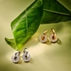 Zilveren creolen met ronde zirkonia oorbedel 17 mm