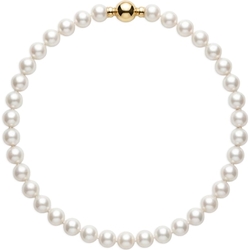 Chique zoetwaterparelcollier met gouden bolsluiting