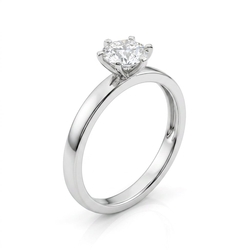 Witgouden ring met 0.54 crt. lab created diamant met rapport 