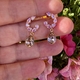 Spark verguld zilveren Gamberi oorbellen Vintage roze Swarovski crystals