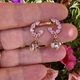 Spark verguld zilveren Gamberi oorbellen Vintage roze Swarovski crystals