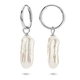 Zilveren creolen met parel aanhangers