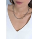 Zinzi zilveren collier bicolor paperclip schakel verguld slot zic2106