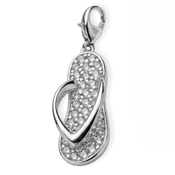 Zinzi charms280 zilveren slipper zirkonia