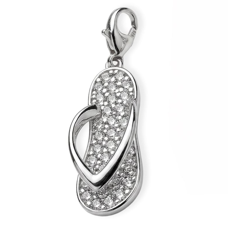 Zinzi charms280 zilveren slipper zirkonia