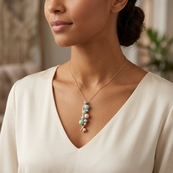 Verguld zilveren hanger met gekleurd porselein Bruno da Rocha