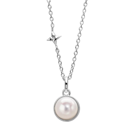 Laura Ashley zilveren collier Hartley Check Mabe parel