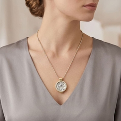 Verguld collier met medaillon en schildpad insignia 24 mm